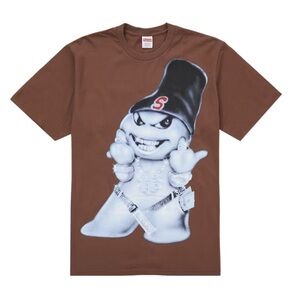 Supreme ‘Snowman’ tee in Brown. drop in FW25. NEW. XL